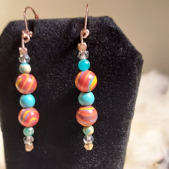 Handmade crystal earrings - Picture 2 of 3